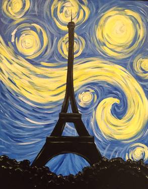 A Starry Night Paris paint nite project by Yaymaker