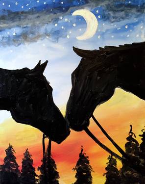 A Night Nuzzling paint nite project by Yaymaker