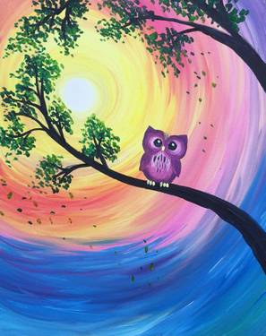 A Owl Day Long paint nite project by Yaymaker