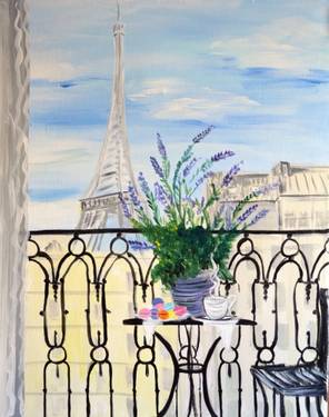 A Paris in My Dreams paint nite project by Yaymaker