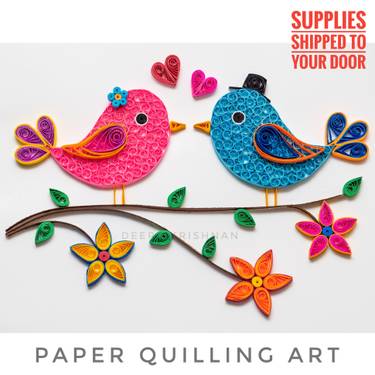 A Love Birds  Paper Quilling Supplies Included experience project by Yaymaker