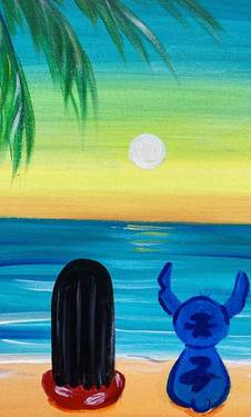 Ohana Sunset - Paint and sip event at Levittown Lanes Bar & Grill in Levittown, NY - PaintNite.com