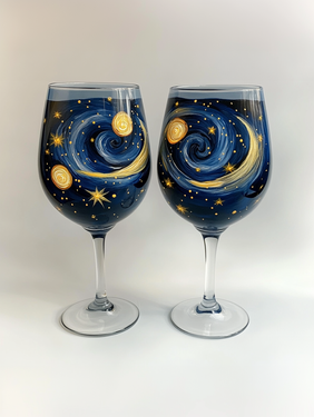 Dreamy Stars Wine Glasses - Paint and sip event at Stateside Tap + Tavern in SOMERSET, NJ - PaintNite.com