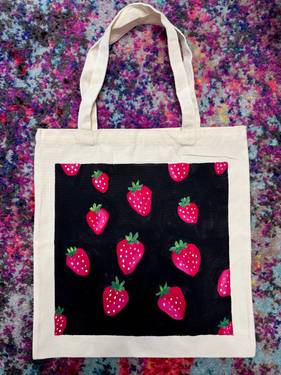 Strawberry Tote Bag - Paint Nite event in Brampton, ON