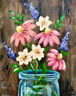 Rustic Jar of Flowers - Paint Nite event in Nepean, ON