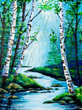 A Peaceful Birch Stream experience project by Yaymaker