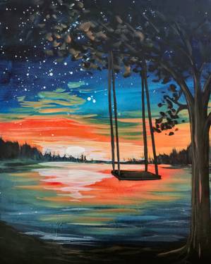 Swing into Night - Paint and sip event at Feral Public House - Heathen in Vancouver, WA - PaintNite.com