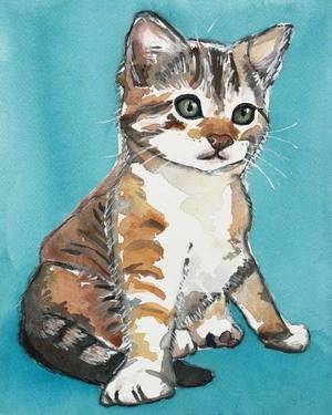 On Demand: Funny Cute Cat (Watercolor) with Ghazaleh Naderian