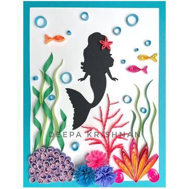 Mermaid Reef - Paper Quilling - Paint Nite event in Mississauga, ON