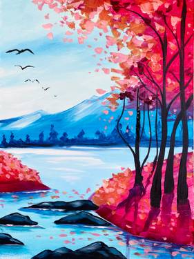 Autumn Lakeside View - Paint Nite event in Bettendorf, IA