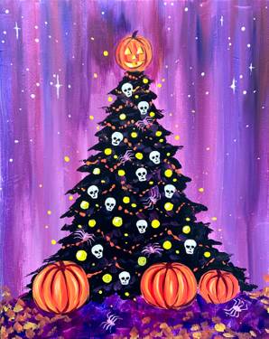 Halloween Dream Tree - Paint and sip event at Rock & Brews Corona in Corona, CA - PaintNite.com