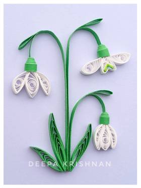 A Snowdrops  Paper Quilling experience project by Yaymaker