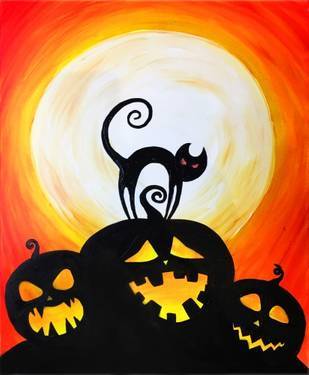 A Halloween pumpkins and a cat experience project by Yaymaker