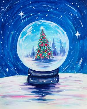 snow globe acrylic painting