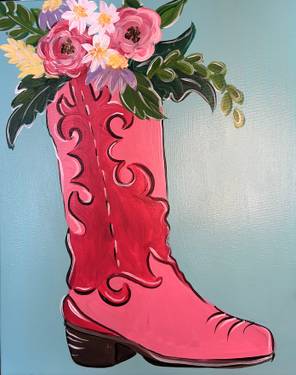 Boot Bouquet - Paint Nite event in Edmonton, AB