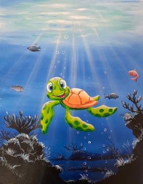 Tully the Turtle - Paint Nite event in Carleton Place, ON