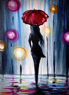 Red Umbrella Lady - Paint and sip event at Allie Katz Bar and Grill in Augusta, GA - PaintNite.com