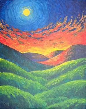 Fiery Landscape - Paint Nite event in WASHINGTON, IL