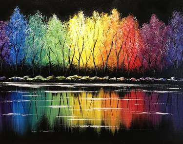 Rainbow Forest Reflections - Paint Nite event in SONOMA, CA