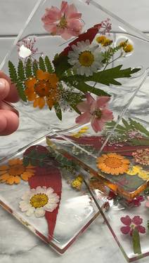 Fall Floral & Foliage Resin Coasters  - Paint and sip event at Aperitivo Bar  in Pennington , NJ - PaintNite.com