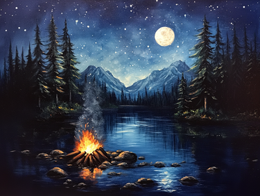 A Moonlight Bonfire by The Mountains experience project by Yaymaker