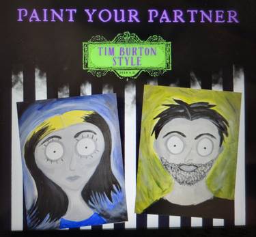 Paint Your Partner: Tim Burton art style - Paint Nite event in Claremont, CA