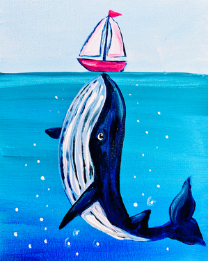 Whale & Sailboat - Paint Nite event in Edmonton, AB
