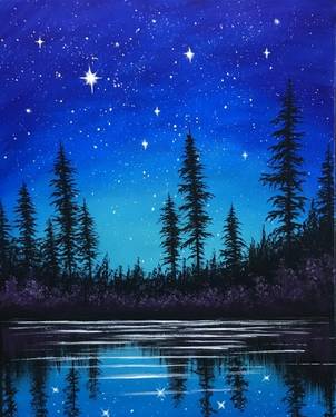 Twilight Lake - Paint and sip event at Old Spaghetti Factory  in Duarte, CA - PaintNite.com