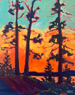 A Pine Trees at Sunset  Tom Thomson experience project by Yaymaker