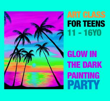 Teens Art Class Glow in the Dark Party - Paint Nite event in Montreal, QC