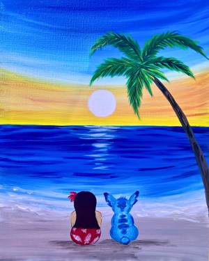 Sitting by the Sea ll - Paint and sip event at Spring Hill Suite By Marriott  in Fremont , CA - PaintNite.com