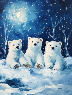 Polar Bear Family Love - Paint Nite event in KENWOOD, CA