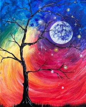 Rainbow Moonbeam Stars  - Paint Nite event in Scarborough, ON