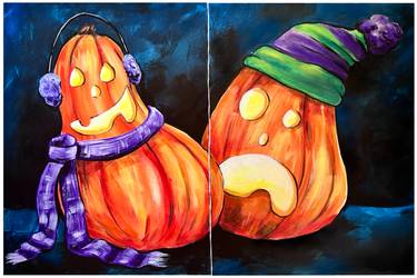 Playful Pumpkins Partner Painting  - Paint Nite event in Brentwood, CA