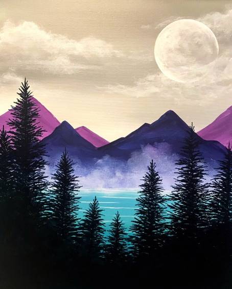 Virtual Paint Nite - Misty Mountain Woodlands in Philadelphia, PA