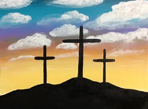 A Praise Paint On Calvary Cross wChristian Music paint nite project by Yaymaker