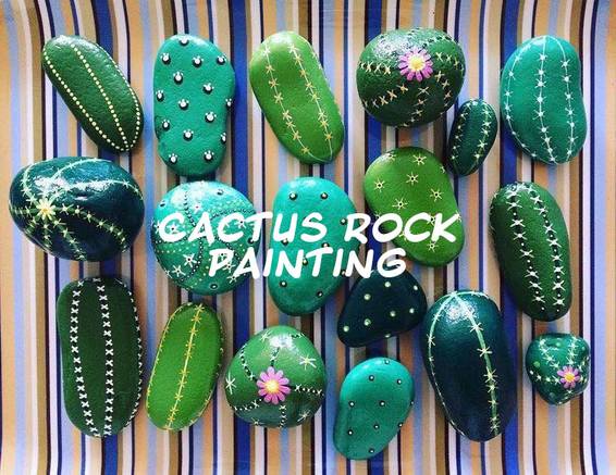 A Crafting with Sammy B Painted Rocks Cactus Patterns experience project by Yaymaker