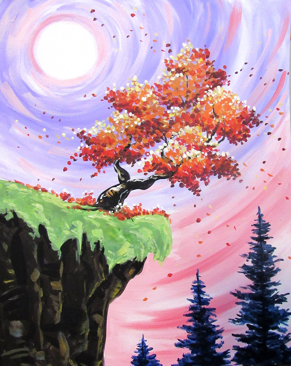 A Fall Blossoms paint nite project by Yaymaker