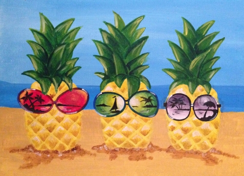 A Sunshine Pineapples paint nite project by Yaymaker