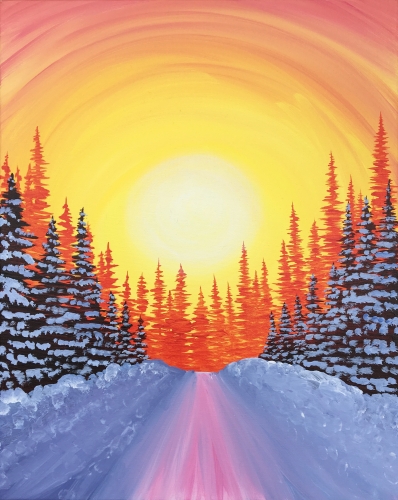 A Snowmobile Trail paint nite project by Yaymaker