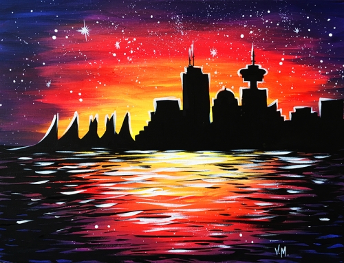 A Vancouver Sunset paint nite project by Yaymaker