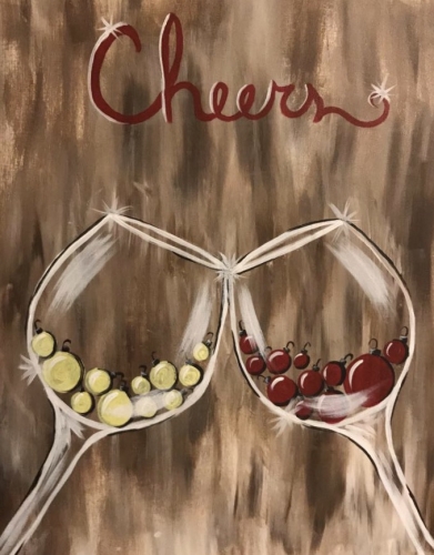 A Cheers to the New Years paint nite project by Yaymaker