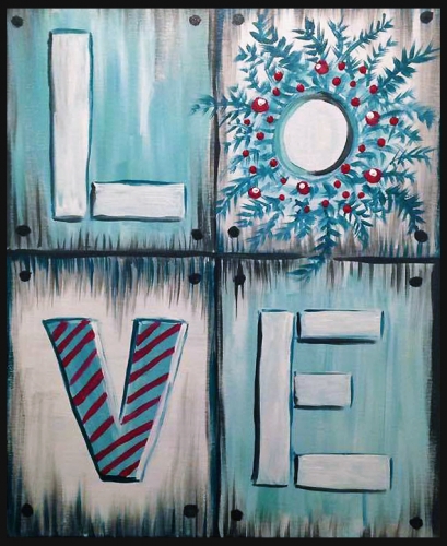 A LOVE XMAS paint nite project by Yaymaker
