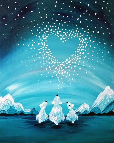 A Polar Bear Love paint nite project by Yaymaker