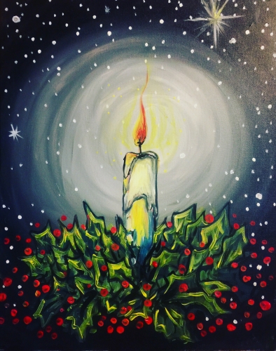 A Christmas By Candle paint nite project by Yaymaker