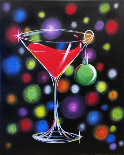 A Sexy Christmas Cocktail paint nite project by Yaymaker