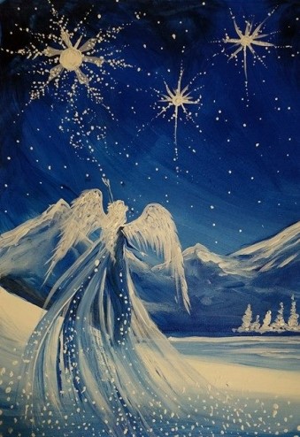 A Christmas Angel paint nite project by Yaymaker