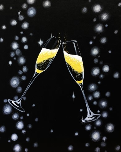 A Champagne Toast for the New Year paint nite project by Yaymaker