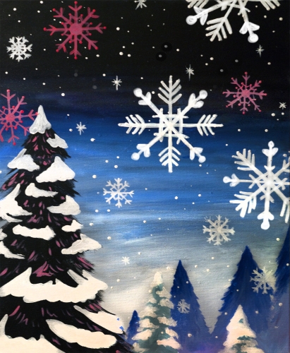 A Snowflakes of Winter paint nite project by Yaymaker