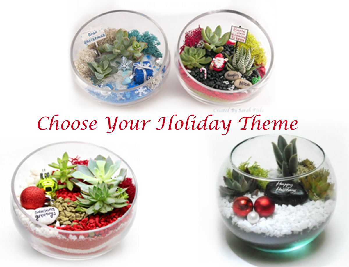 A Choose Your Holiday Theme Glass Terrarium plant nite project by Yaymaker